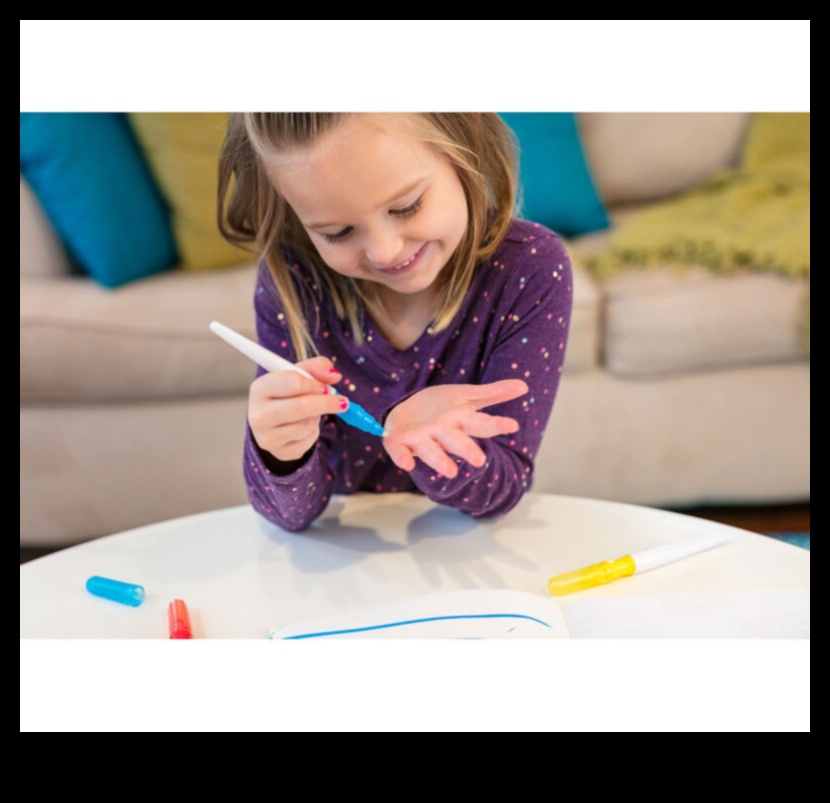 فن نفخ قلم التحديد بدون فوضى: أعمال يدوية إبداعية للأطفال باستخدام ضربات ملونة