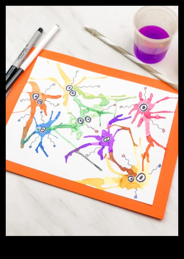 فن نفخ قلم التحديد بدون فوضى: أعمال يدوية إبداعية للأطفال باستخدام ضربات ملونة